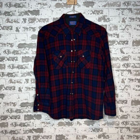 Vintage Pendleton 100% virgin wool long sleeve button down. - Picture 1 of 5